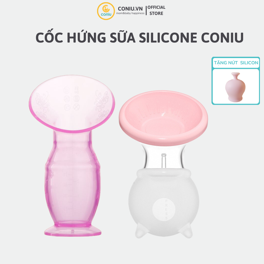 Cốc Hứng Sữa Coniu, Hút Sữa Rảnh Tay, Chất Liệu Silicone Cao Cấp