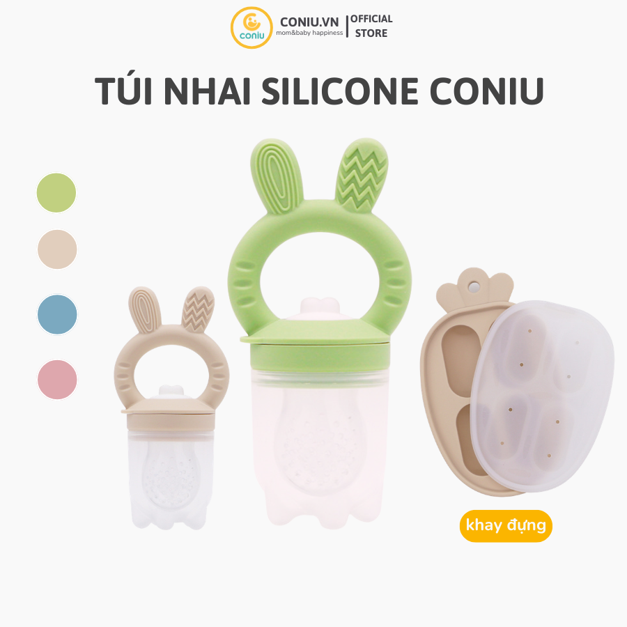 Túi Nhai Ăn Dặm, Núm Nhai Ăn Dặm Cho Bé Silicone Coniu