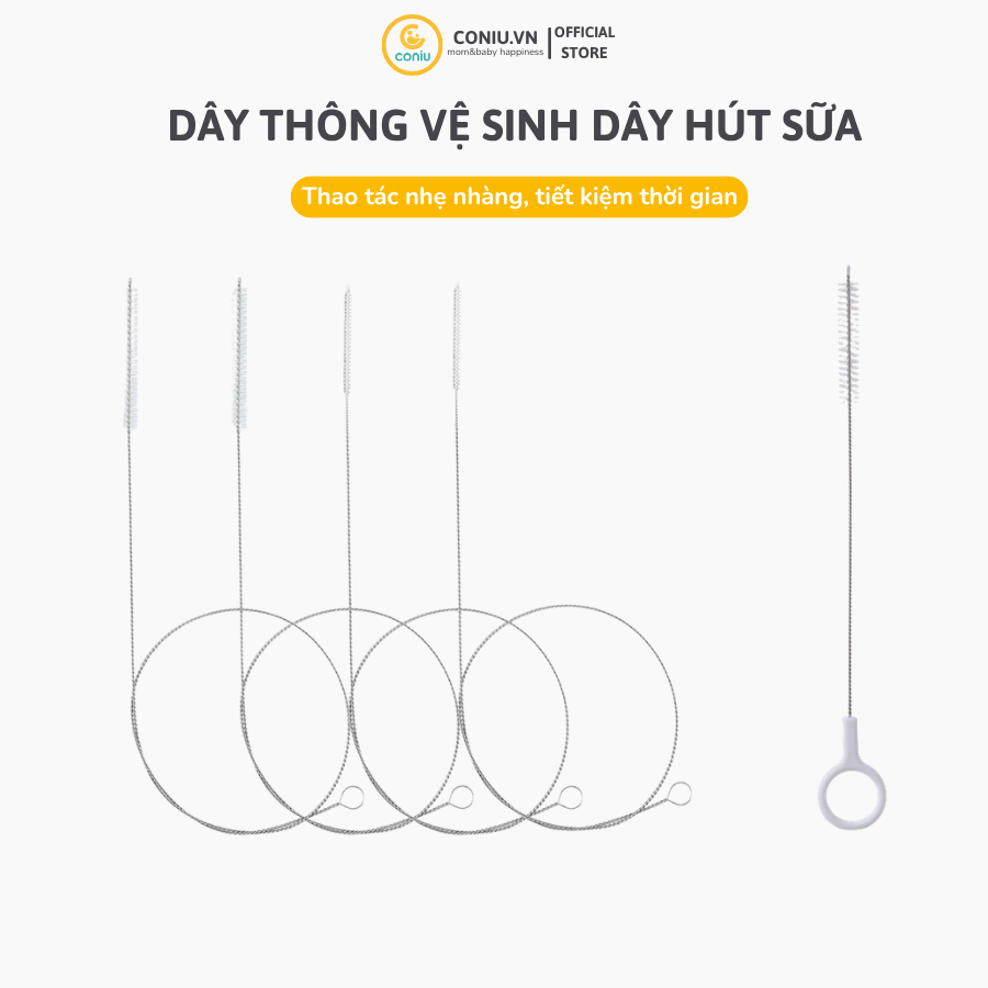 Bộ Vệ Sinh Phụ Kiện Máy Hút Sữa Coniu Tiện Lợi, Ống Thông Dây Hút Sữa