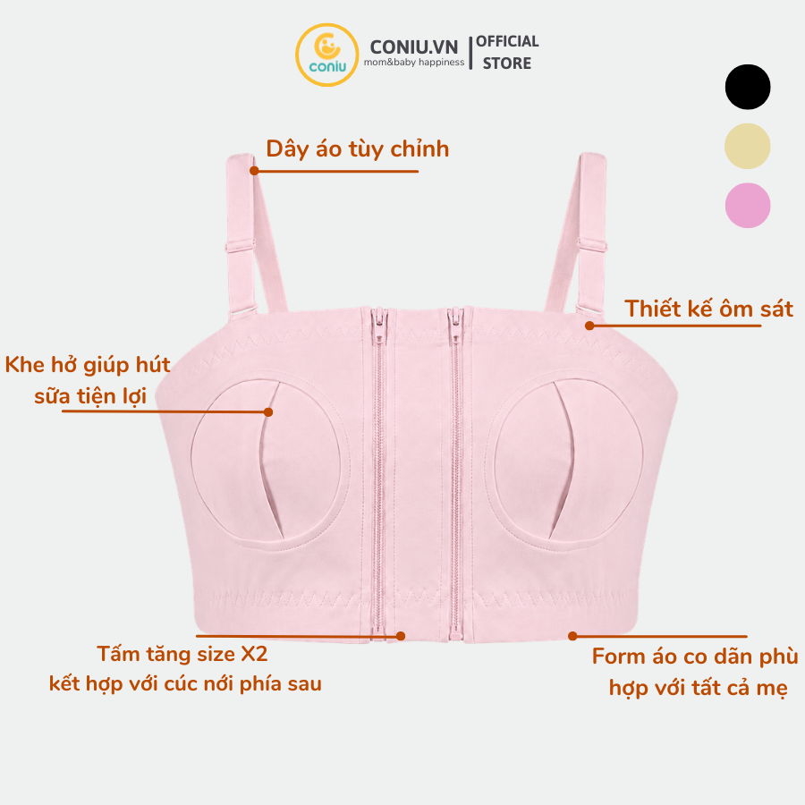 Áo Hút Sữa Rảnh Tay Coniu, Mặc Hút Sữa Cho Mẹ, Có Dây Giữ Bình Hút Sữa