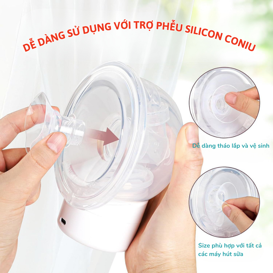 Trợ Phễu Silicone Coniu, Đệm Hạ Size Phễu Size 15-17-19-21-24mm,