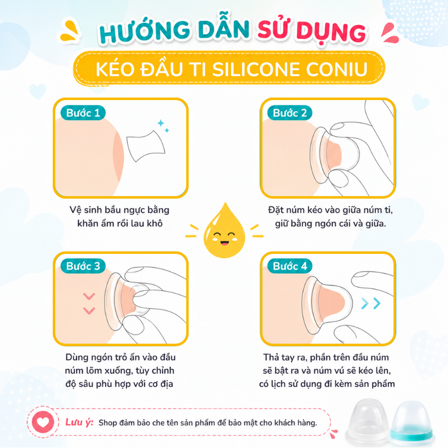 Kéo Đầu Ti Silicone Coniu Giúp Mẹ Cho Con Ti Dễ Dàng Và Thẩm Mĩ( Có Che Tên)