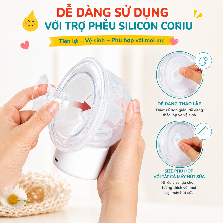 Trợ Phễu Silicone Coniu, Đệm Hạ Size Phễu Size 15-17-19-21-24mm,