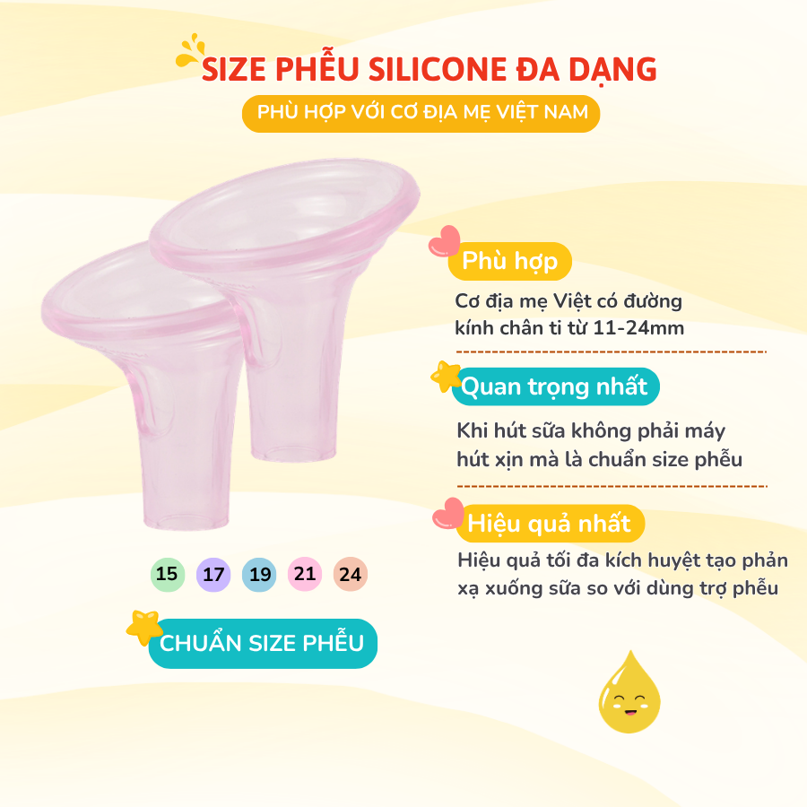Phễu Hút Sữa Silicon Coniu Smart Hút Êm Ái, Mềm Mại Kích Sữa Hiệu Quả