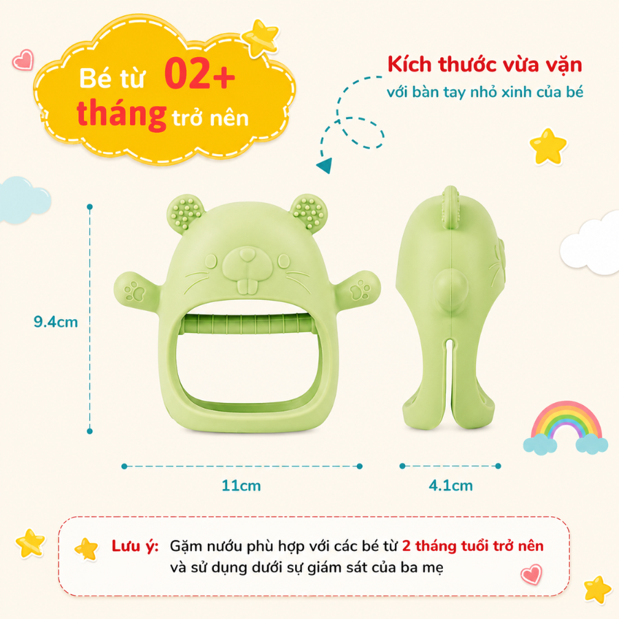 Gặm Nướu silicone Coniu Cao Cấp Cho Bé Siêu Mềm Giúp Giảm Ngứa Nướu An Toàn Cho Bé