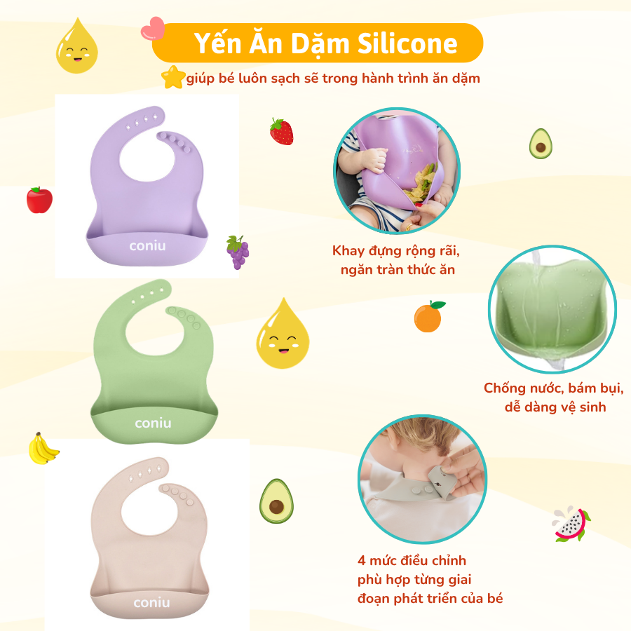Set Ăn Dặm Inox Cho Bé, Combo Bát, Khay, Yếm, Thìa, Cốc Inox 304