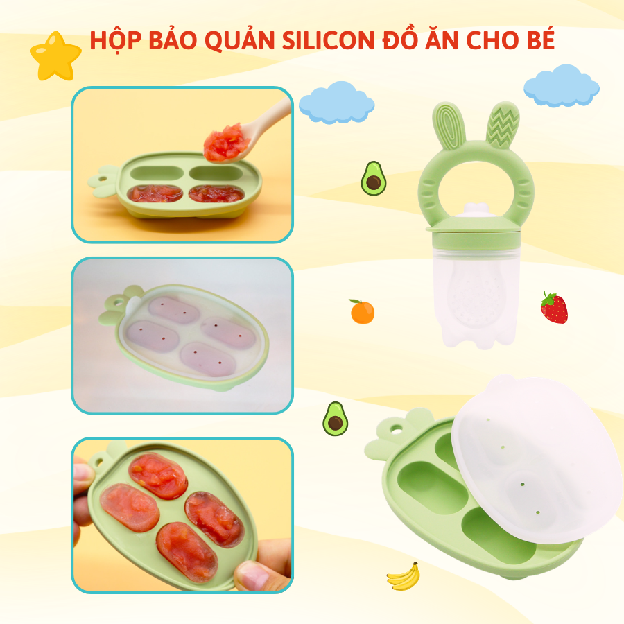 Túi Nhai Ăn Dặm, Núm Nhai Ăn Dặm Cho Bé Silicone Coniu