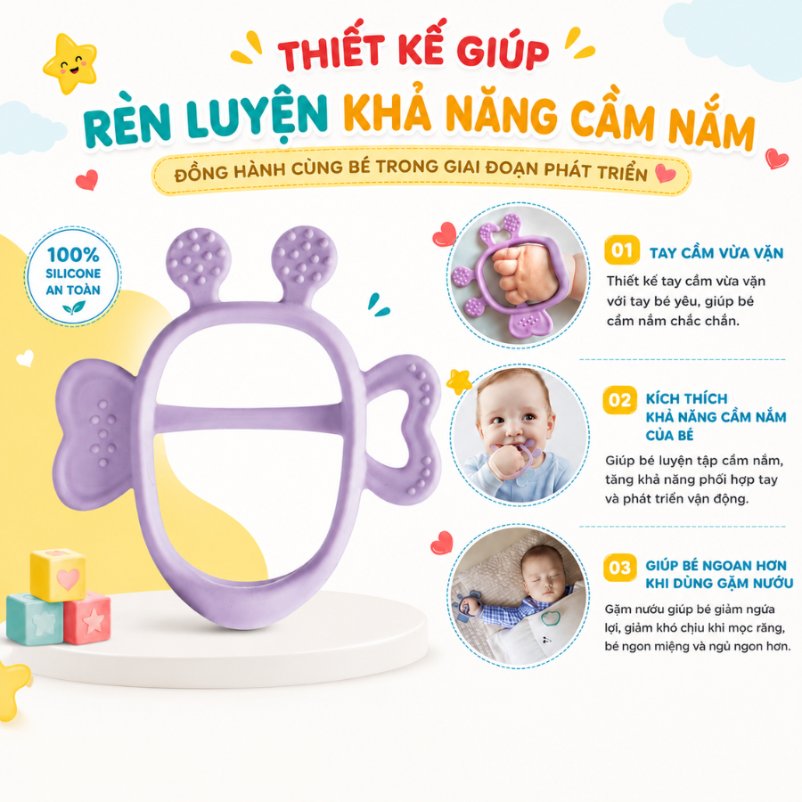 Gặm Nướu Bee Cho Bé Coniu Siêu Mềm Giúp Giảm Ngứa Nướu An Toàn Cho Bé
