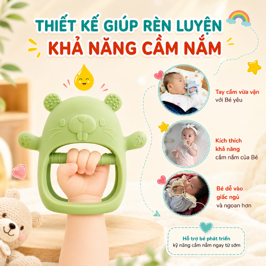 Gặm Nướu silicone Coniu Cao Cấp Cho Bé Siêu Mềm Giúp Giảm Ngứa Nướu An Toàn Cho Bé