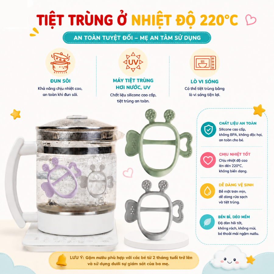 Gặm Nướu Bee Cho Bé Coniu Siêu Mềm Giúp Giảm Ngứa Nướu An Toàn Cho Bé