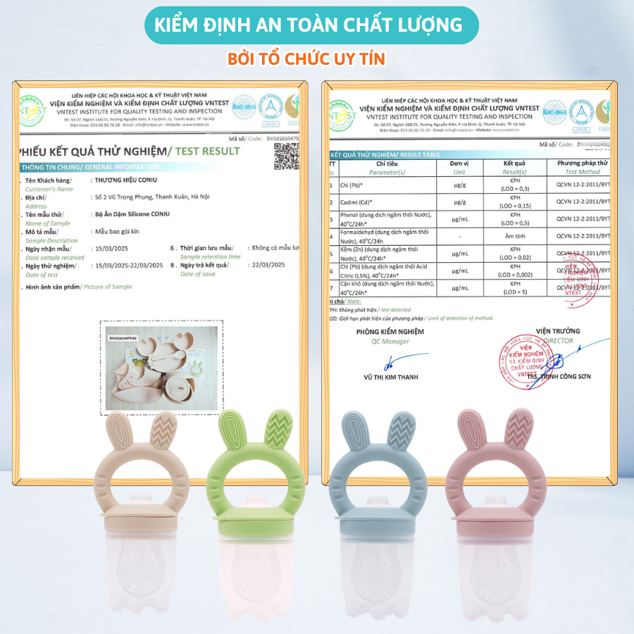 Túi Nhai Ăn Dặm, Núm Nhai Ăn Dặm Cho Bé Silicone Coniu