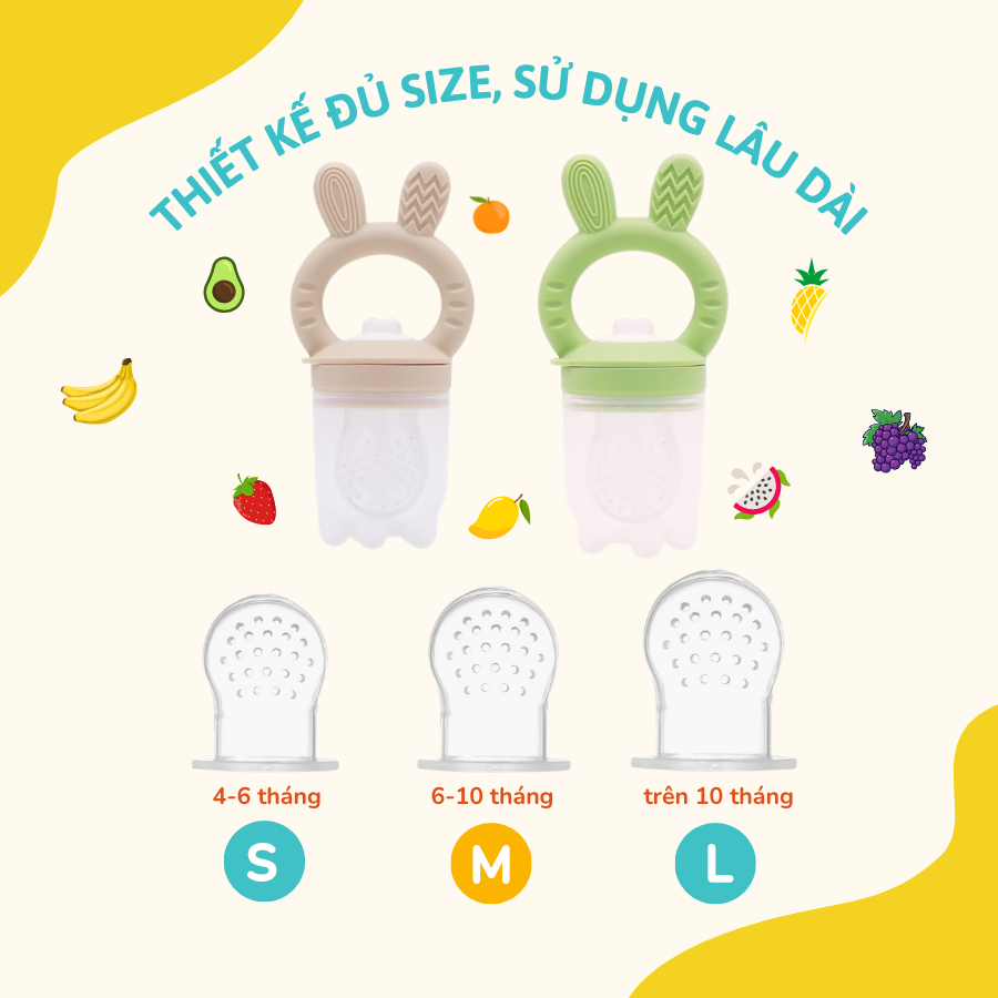 Túi Nhai Ăn Dặm, Núm Nhai Ăn Dặm Cho Bé Silicone Coniu