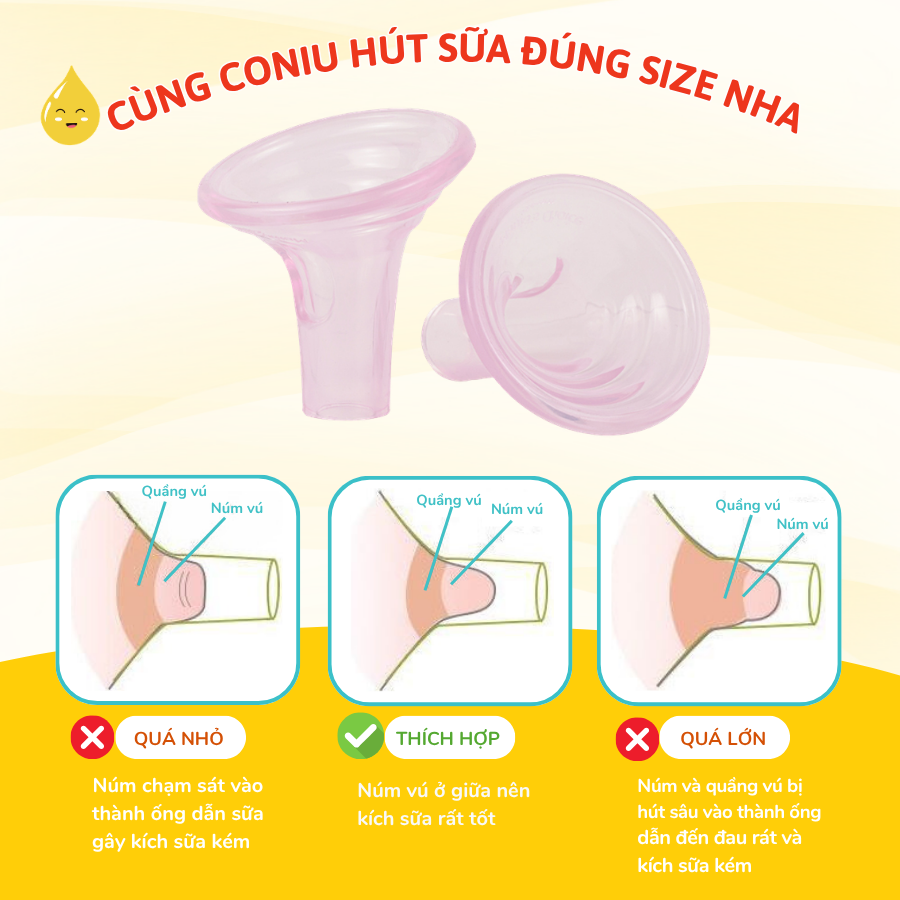 Phễu Hút Sữa Silicon Coniu Smart Hút Êm Ái, Mềm Mại Kích Sữa Hiệu Quả