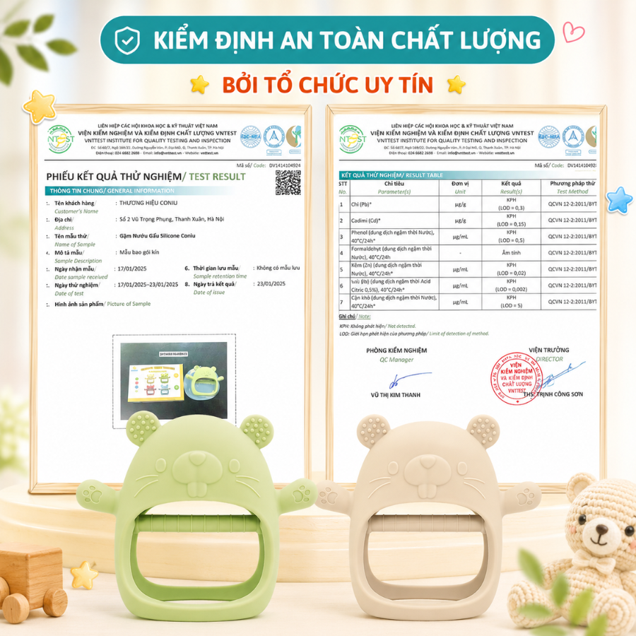 Gặm Nướu silicone Coniu Cao Cấp Cho Bé Siêu Mềm Giúp Giảm Ngứa Nướu An Toàn Cho Bé