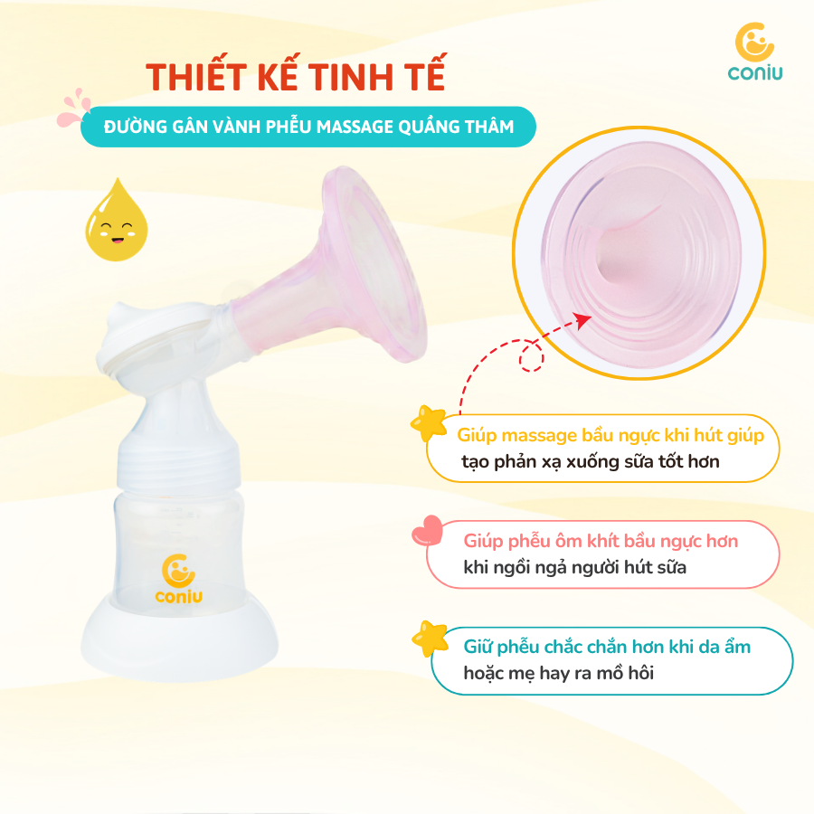 Phễu Hút Sữa Silicon Coniu Comfort Hút Êm Ái, Mềm Mại Kích Sữa Hiệu Quả